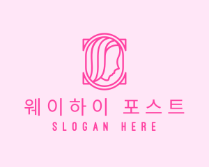 Pink Beautiful Woman Mirror logo design