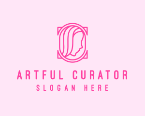 Pink Beautiful Woman Mirror logo design