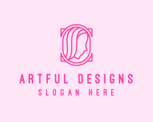 Pink Beautiful Woman Mirror logo design