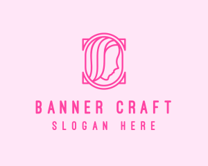 Pink Beautiful Woman Mirror logo design