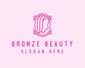 Pink Beautiful Woman Mirror logo design