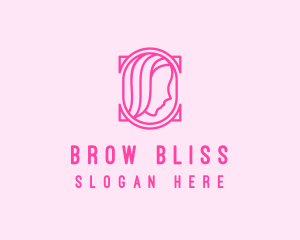 Pink Beautiful Woman Mirror logo design