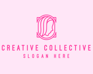 Pink Beautiful Woman Mirror logo design