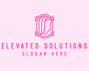 Pink Beautiful Woman Mirror logo design