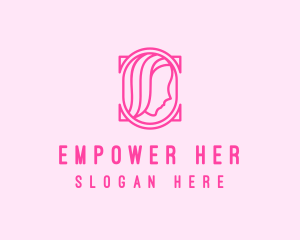 Pink Beautiful Woman Mirror logo design