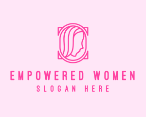 Pink Beautiful Woman Mirror logo design