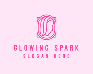 Pink Beautiful Woman Mirror logo design