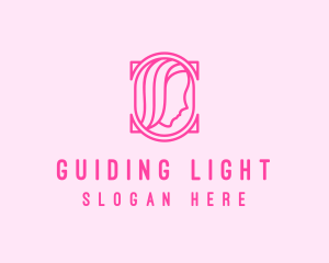 Pink Beautiful Woman Mirror logo design