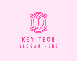 Pink Beautiful Woman Mirror logo design