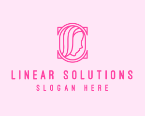 Pink Beautiful Woman Mirror logo design