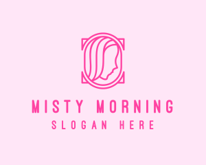 Pink Beautiful Woman Mirror logo design