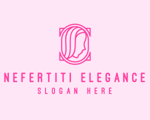 Pink Beautiful Woman Mirror logo design