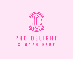 Pink Beautiful Woman Mirror logo design