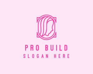 Pink Beautiful Woman Mirror logo design