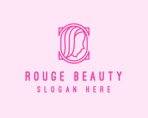 Pink Beautiful Woman Mirror logo design