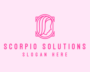 Pink Beautiful Woman Mirror logo design