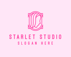 Actress - Pink Beautiful Woman Mirror logo design