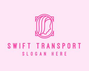 Pink Beautiful Woman Mirror logo design