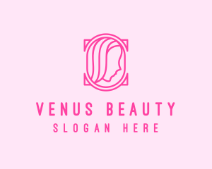 Pink Beautiful Woman Mirror logo design