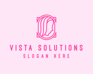 Pink Beautiful Woman Mirror logo design