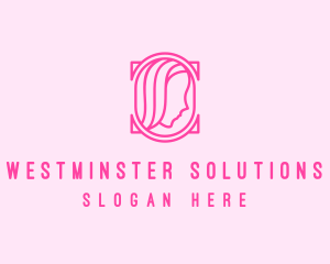 Pink Beautiful Woman Mirror logo design