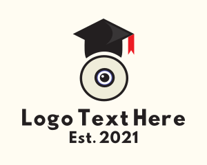 Distance Learning - Webcam Graduation Cap logo design