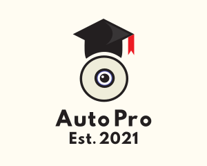 Academe - Webcam Graduation Cap logo design