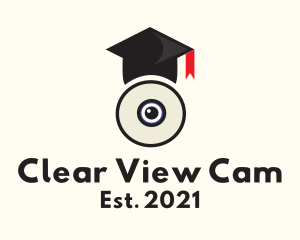 Webcam Graduation Cap logo design