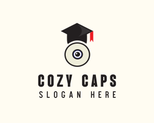 Webcam Graduation Cap logo design