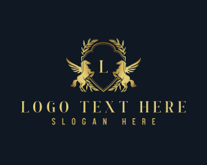 Stallion - Luxury Pegasus Crest logo design