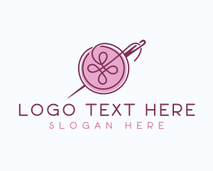 Quilting - Sewing Needle Button logo design