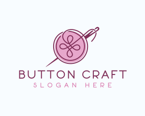 Sewing Needle Button logo design