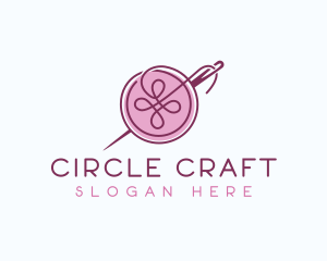 Sewing Needle Button logo design