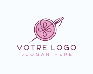 Embroidery - Sewing Needle Button logo design