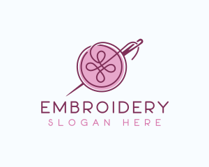 Sewing Needle Button logo design