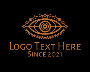 Hieroglyphic - Gold Mythical Eye logo design