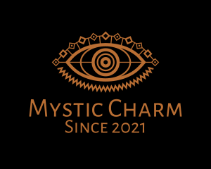 Amulet - Gold Mythical Eye logo design