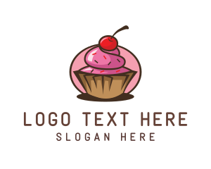Food - Cherry Cupcake Sweets logo design