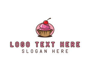 Muffin - Cherry Cupcake Sweets logo design