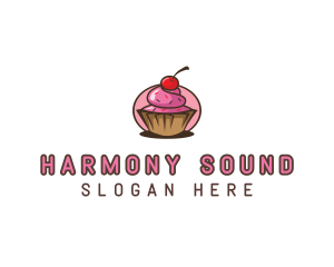 Cherry Cupcake Sweets Logo