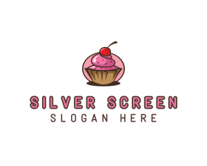 Cherry Cupcake Sweets Logo