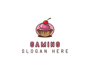 Cherry Cupcake Sweets Logo