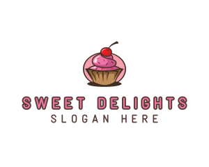 Cherry Cupcake Sweets logo design