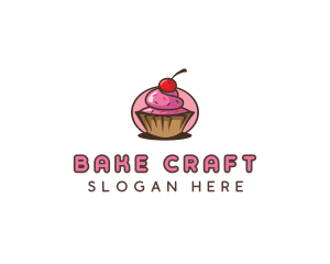 Cherry Cupcake Sweets logo design