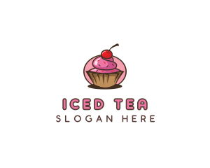 Cherry Cupcake Sweets logo design