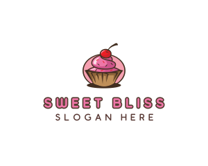 Cherry Cupcake Sweets logo design