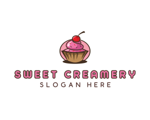 Cherry Cupcake Sweets logo design