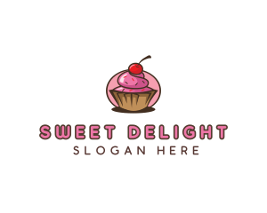 Cherry Cupcake Sweets logo design