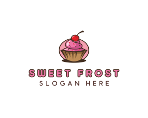 Cherry Cupcake Sweets logo design