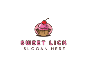 Cherry Cupcake Sweets logo design